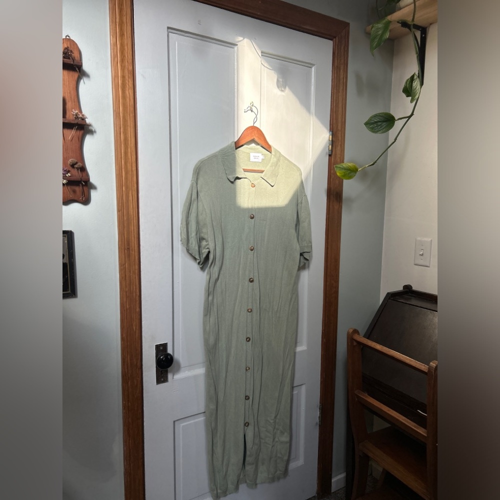 Oversized Knit Button Down Dress | THINGS BETWEEN | Button down dress